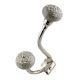 White Flower Crackle Ceramic Silver Iron Hook